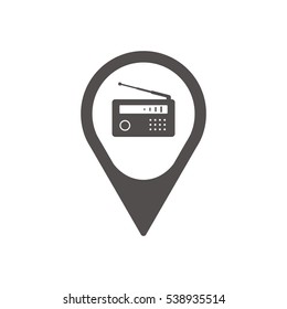 Radio icon, isolated. Flat  design.  