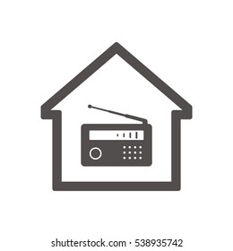 Radio icon, isolated. Flat  design.  