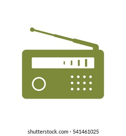 Radio icon, isolated. Flat  design.  