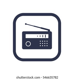 Radio icon, isolated. Flat  design.  