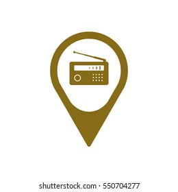 Radio icon, isolated. Flat  design.  