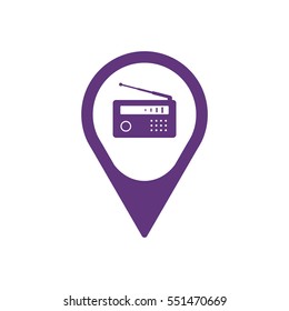 Radio icon, isolated. Flat  design.  