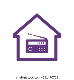 Radio icon, isolated. Flat  design.  
