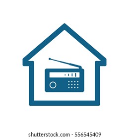 Radio icon, isolated. Flat  design.  