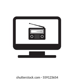 Radio icon, isolated. Flat  design.  