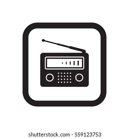Radio icon, isolated. Flat  design.  
