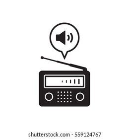 Radio icon, isolated. Flat  design.  