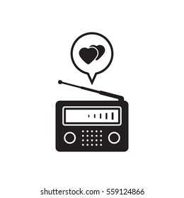 Radio icon, isolated. Flat  design.  