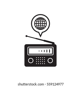 Radio icon, isolated. Flat  design.  