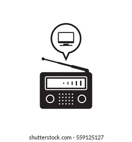 Radio icon, isolated. Flat  design.  