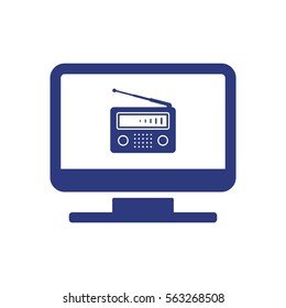 Radio icon, isolated. Flat  design.  