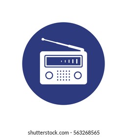 Radio icon, isolated. Flat  design.  