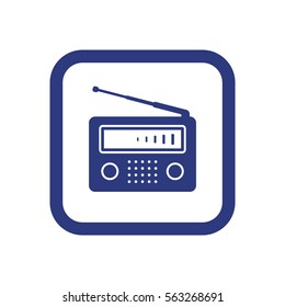 Radio icon, isolated. Flat  design.  