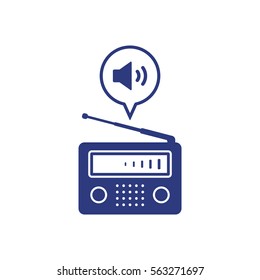 Radio icon, isolated. Flat  design.  