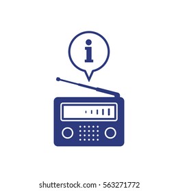 Radio icon, isolated. Flat  design.  
