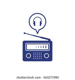 Radio icon, isolated. Flat  design.  