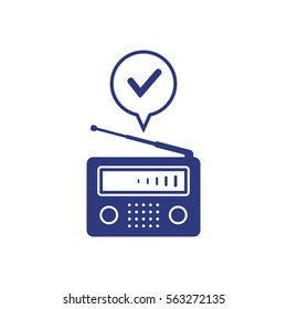 Radio icon, isolated. Flat  design.  