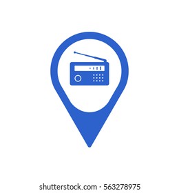Radio icon, isolated. Flat  design.  