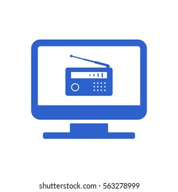 Radio icon, isolated. Flat  design.  