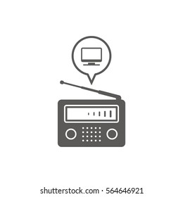 Radio icon, isolated. Flat  design.  