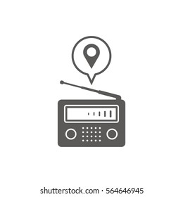 Radio icon, isolated. Flat  design.  