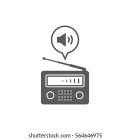 Radio icon, isolated. Flat  design.  