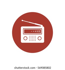 Radio icon, isolated. Flat  design.  