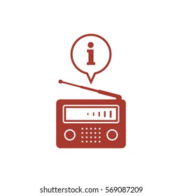 Radio icon, isolated. Flat  design.  