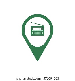 Radio icon, isolated. Flat  design.  