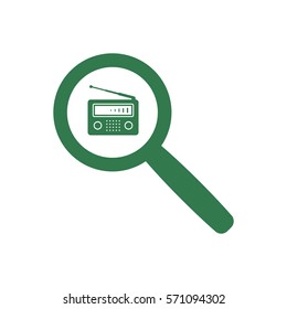 Radio icon, isolated. Flat  design.  