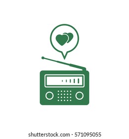 Radio icon, isolated. Flat  design.  