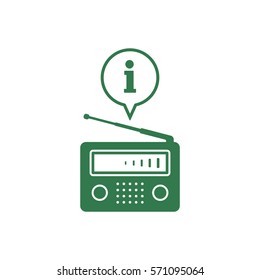 Radio icon, isolated. Flat  design.  