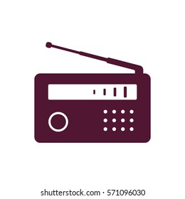 Radio icon, isolated. Flat  design.  