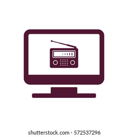 Radio icon, isolated. Flat  design.  