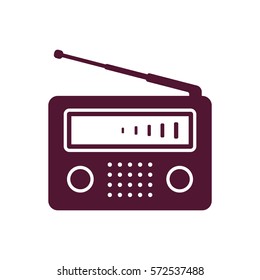 Radio icon, isolated. Flat  design.  