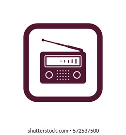 Radio icon, isolated. Flat  design.  