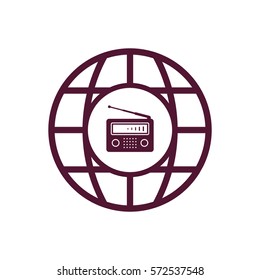 Radio icon, isolated. Flat  design.  