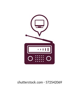 Radio icon, isolated. Flat  design.  