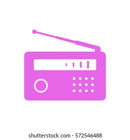 Radio icon, isolated. Flat  design.  