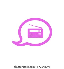 Radio icon, isolated. Flat  design.  