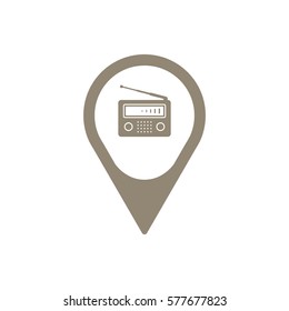 Radio icon, isolated. Flat  design.  