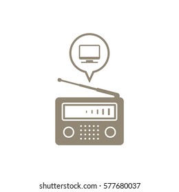 Radio icon, isolated. Flat  design.  