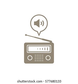 Radio icon, isolated. Flat  design.  