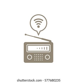 Radio icon, isolated. Flat  design.  
