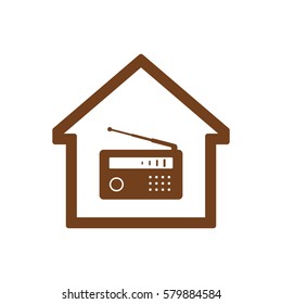 Radio icon, isolated. Flat  design.  