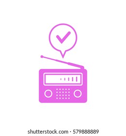 Radio icon, isolated. Flat  design.  