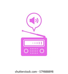 Radio icon, isolated. Flat  design.  