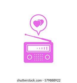 Radio icon, isolated. Flat  design.  