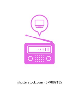 Radio icon, isolated. Flat  design.  