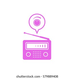 Radio icon, isolated. Flat  design.  